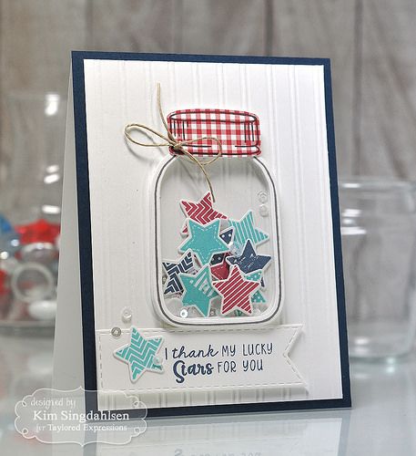 CC Lucky Stars Paper Jar, Patriotic Cards, Mason Jar Cards, Group Ideas, Cool Paper Crafts, Taylored Expressions, Curtain Call, Love Stamps, Paper Crafts Origami