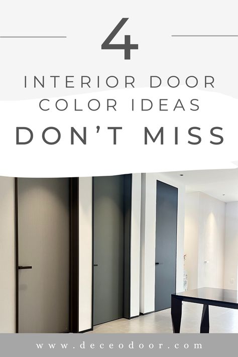 Check out these amazing interior door ideas from DECEO, the colors we choose for our interior doors are emerging as a key element in home decor. In this article, we will explore four innovative interior door color ideas for 2024 that promise to add a touch of modernity and elegance to your home. Color Indoor Doors, Best Indoor Door Colors, Modern House Doors Interior, Best Color For Interior Doors, Floor And Door Color Combination, Modern House Interior Doors, Best Colors For Interior Doors, Doors And Walls Same Color, Popular Interior Door Colors