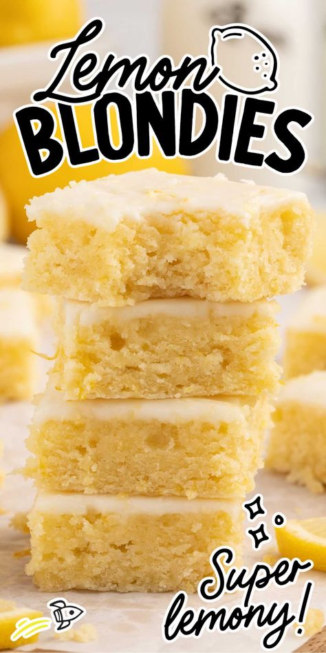 Fresh Lemon Recipes, Lemon Desserts Bars, Fruit Deserts, Lemon Cake Bars, Lemon Blondies, Lemon Bar Cookies, Martini Party, Lemon Brownies, Desserts Cookies