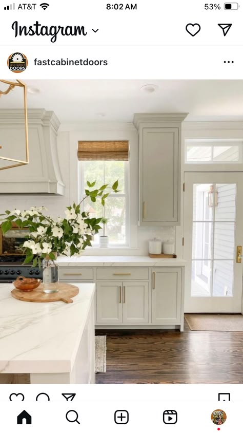 Sherwin Williams Light Gray, Kitchen Cabinets Sherwin Williams, Cabinets Sherwin Williams, Light Gray Kitchen Cabinets, Marion Kitchen, Light Gray Kitchen, Kitchen 2025, Grey Bathroom Cabinets, Gray Cabinet Color