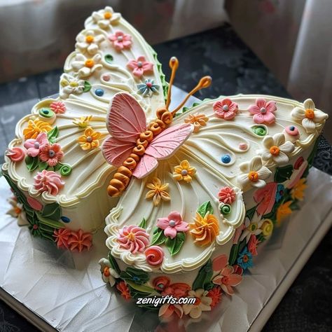 Bolo Rapunzel, Super Torte, Tårta Design, Dessert Oreo, Butterfly Birthday Cakes, Beautiful Cake Designs, Butterfly Cake, Cupcakes Decorados, Creative Cake Decorating