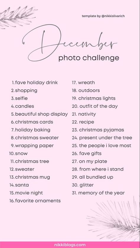 December Pictures Instagram, December Post Instagram, December Photo Prompts, December Goals 30 Day, December Picture Challenge, Christmas Countdown Instagram Story, December Photo Challenge 2023, December Ig Post, Post A Picture Challenge Instagram Story