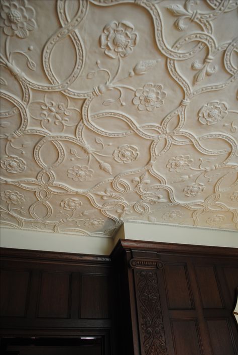 Plaster Ceiling Detail -- another Tudor pattern with Tudor roses as well Plaster Molding Ceiling, Tudor Ceiling, Tudor Pattern, Ceiling Wallpaper, Wallpaper Ceiling, Plaster Ceiling, Ceiling Detail, Decorative Plaster, The Ceiling