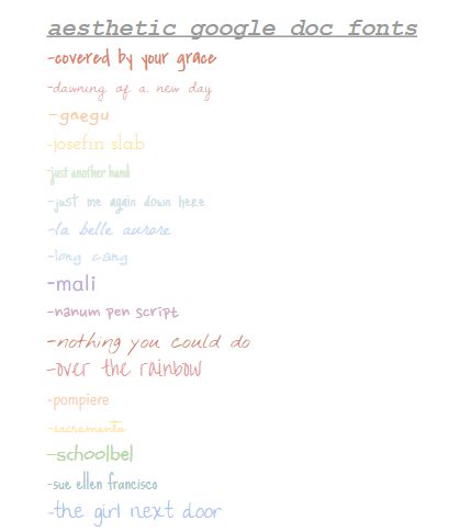 aesthetic, cute and fancy google doc fonts ! todays finds...  instrucions: click on more fonts when you go to your usual fonts bar and search up whatever name of the font you would like from the image to add to your google docs! How To Make A Google Doc Aesthetic, What To Do On Google Slides, Virtual Notes Aesthetic, Aesthetic Fonts Docs, Best Fonts On Google Slides, Google Slide Font, Cute Google Slides Fonts, How To Take Aesthetic Notes On Google Docs, How To Make Your Slideshows Aesthetic