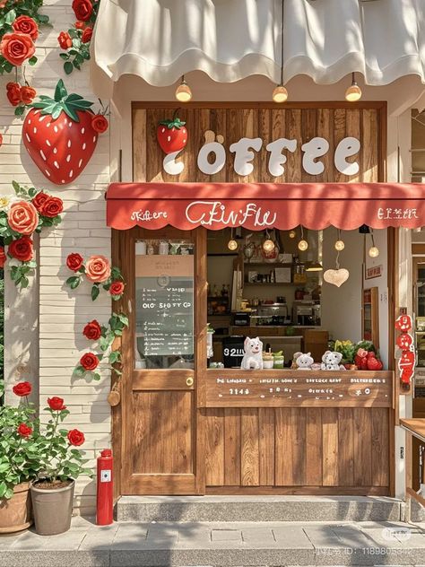 Small Bakery Exterior Design, Small Cafe Design Exterior, Bakery Window, Cafe Architecture, Cafe Exterior Design, Korean Cafe Aesthetic, Cute Restaurant, Cute Cafe Aesthetic, Cafe Design Inspiration