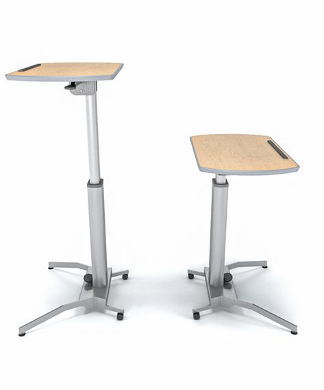 Height adjustable student desk that is needed in every modern classroom. #MiEN #Education #Design #Innovation #21stcenturylearning #flexible #mobile Adjustsble Desk, Standing Desk Attachment, Student Table, Height Adjustable Gaming Desk, Mobile Standing Desk, Height Adjustable Table, Adjustable Furniture, Standing Desk Ergonomics, Smart Desk