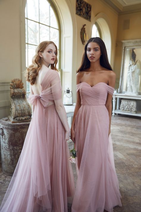 The dazzling Jenny Yoo dresses your bridesmaids will be begging for Modern Bridesmaids, Bridesmaid Dresses Pink, Long Tulle Dress, Cross Neck Dress, Jenny Yoo Bridal, Bridesmaid Dresses Indian, Bridesmaid Tulle, Bridesmaids Ideas, Tulle Dress Long