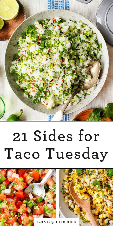 Taco Ingredients Ideas, Taco Tuesday Ideas, Mexican Sides, Sides With Tacos, Taco Tuesday Recipes, Taco Side Dishes, Mexican Side, Gourmet Tacos, Crunchwrap Supreme