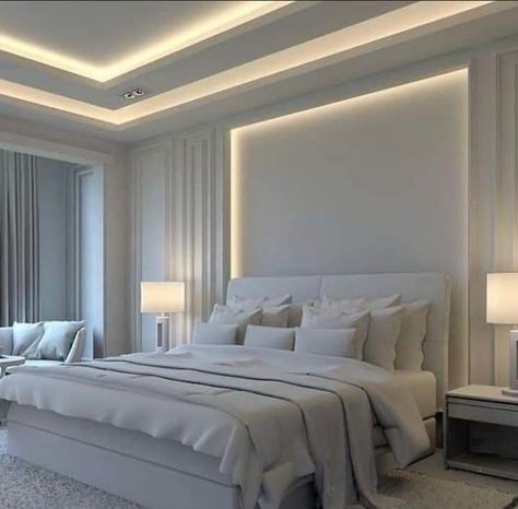 Bed Back Wall Design Master Bedrooms With Window, Modern Interior Ceiling Design, Gypsum Bedroom Design, Small Bedroom False Ceiling Design Modern, Wall Plastering Design, Pop Design Bedroom, Sleeping Room Design, Luxury Room Bedroom, Ceiling Design Living Room