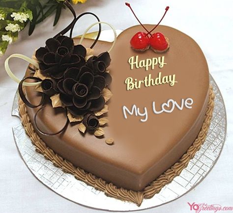 appy birthday to your boyfriend / girlfriend, most lovely spouse with chocolate heart birthday cake with editing romantic name, the sweetest thing you can bring in your lover's birthday is to write their name on this birthday cake. Make a happy smile bloom on your loved one's lips by visiting Yogreetings.com to create free birthday cake with name right now. Happy Birthday Love Cake, Birthday Cake For Wife, Chocolate Cake With Name, Happy Birthday Chocolate Cake, Papa Birthday, Birthday Cake For Boyfriend, Heart Birthday Cake, Valentines Cake, Birthday Cake With Name