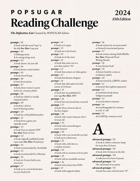 Pop Sugar Reading Challenge 2024, Writing Challenge 2024, Buzzword Reading Challenge, Reading Challenge Prompts, Popsugar Reading Challenge 2024, Monthly Reading Challenge 2024, A-z Reading Challenge, Book Challenge 2024, 2024 Book Reading Challenge