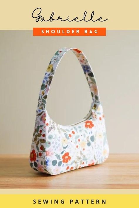 Free Hand Bag Sewing Patterns, Mini Purse Sewing Pattern, Diy Baguette Bag Sewing Pattern, Small Handbag Sewing Pattern, Small Shoulder Bag Pattern, How To Sew A Shoulder Bag, Simple Purse Pattern, Simple Bag Pattern Free, Sewing Patterns Purse