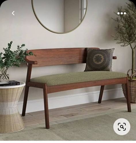 Small Foyer Bench Entryway, Contemporary Bench Entryway, Green Bench Entryway, Small Entryway With Storage Bench, Chairs For Entryway, Mid Century Modern Entryway Bench, Sofa In Entryway, Small Entrance Bench Ideas, Sitout Designs Bench