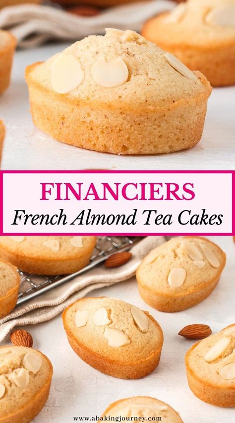 French Afternoon Tea Ideas, Simple Easter Recipes, Baking With Tea Recipes, Tea Pastry Recipes, Financier Cake Recipe, Small Cakes For Afternoon Tea, French Snacks For Kids, Friands Recipe Almond, Easy Afternoon Tea Ideas