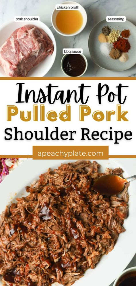 Pulled Pork Instant Pot Recipe, Instant Pot Pulled Pork Recipe, Pressure Cooker Pulled Pork, Instant Pot Pulled Pork, Pork Shoulder Recipes, Pulled Pork Recipe, Instant Pot Pork, Pulled Pork Recipes, Bbq Beef