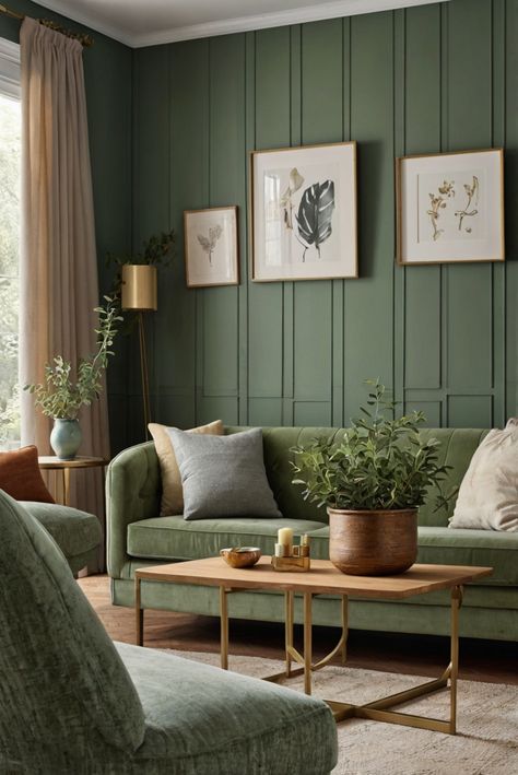 Unveil the beauty of Sage Embrace by transforming your living room walls with simple yet elegant interior design ideas, adding a touch of sophistication to your daily routine.
#ad  


#home
#wallpaint2024
 #color2024
 #DIYpainting
 ##DIYhomedecor
 #Fixhome Light Green Wall Color Living Room, Green Wall Sitting Room, Green Living Room Feature Wall, Living Room With Accent Wall, Green Accent Wall Living Room, Green Color Wall, Green Living Room Color Scheme, Living Room Design Green, Green Walls Living Room