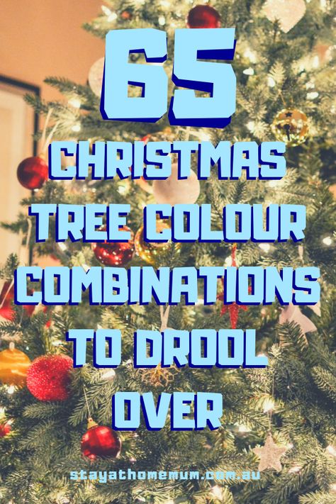 Colored Light Christmas Tree Ideas, Christmas Tree Colored Lights, Christmas Tree With Coloured Lights, Crismas Tree, Christmas Color Schemes, Tree Colour, Christmas Tree Colour Scheme, Old Fashion Christmas Tree, Oversized Ornaments