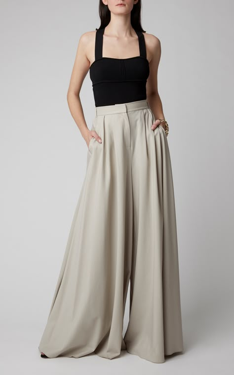 Estilo Kardashian, Wide Legged Pants, Brandon Maxwell, Woman Suit Fashion, Pleated Pants, Pants Design, Wide Pants, Hijab Style, Moda Operandi