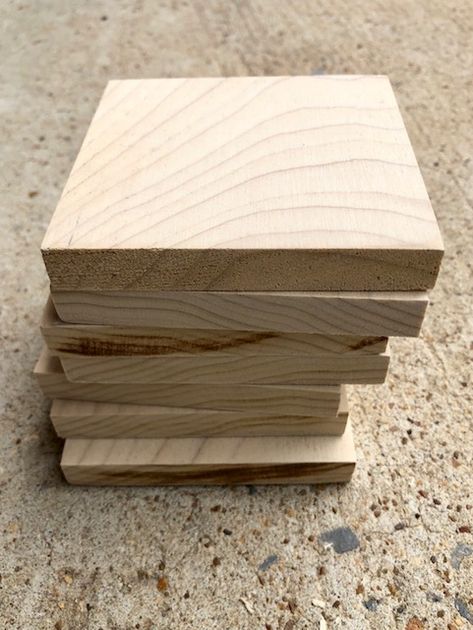 Scrap Wood Coasters, 4x4 Wood Coasters Diy, 4x4 Wood Coasters, Diy Wood Coasters How To Make, How To Make Wooden Coasters, Wooden Coaster Ideas Diy Projects, Wood Burned Coasters Diy, Diy Wood Coaster Ideas, Wooden Coasters Diy Ideas