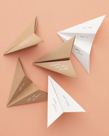 cute! // paper airplane seating cards Pretty Wedding Invitations, Seating Cards, Paper Airplane, Paper Airplanes, Martha Stewart Weddings, Wedding Places, Wedding Seating, Pretty Wedding, Wedding Place Cards