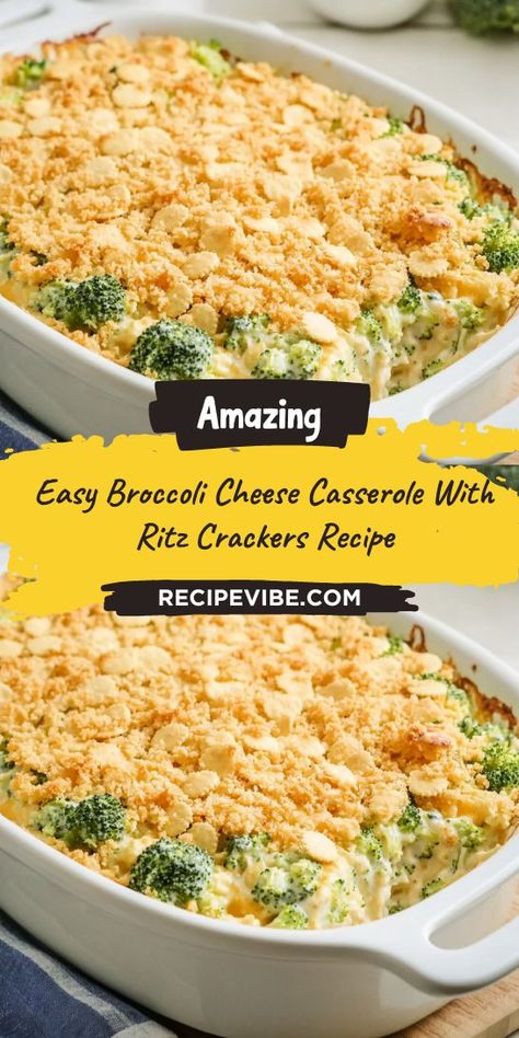 Want to impress your family with a delicious and simple side for Christmas dinner? This Easy Broccoli Cheese Casserole with Ritz Crackers combines creamy cheese and crispy crackers for a perfect blend of flavors. Don't forget to save this recipe for a tasty addition to your holiday menu! Brocoli Casserole Recipes, Easy Broccoli Cheese Casserole, Casserole With Ritz Crackers, Broccoli Cheese Casserole Easy, Easy Broccoli Casserole, Christmas Dinner Side Dishes, Broccoli Cheese Casserole Recipe, Thanksgiving Casserole Recipes, Broccoli Recipes Side Dish