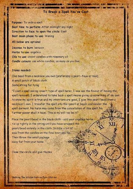 How to break a spell you've cast. How To Break A Spell, To Break A Spell, Wish Spell, Witchcraft Spells, Easy Spells, Wiccan Witch, Wiccan Spell Book, Witchcraft Spell Books, Witch Spell Book