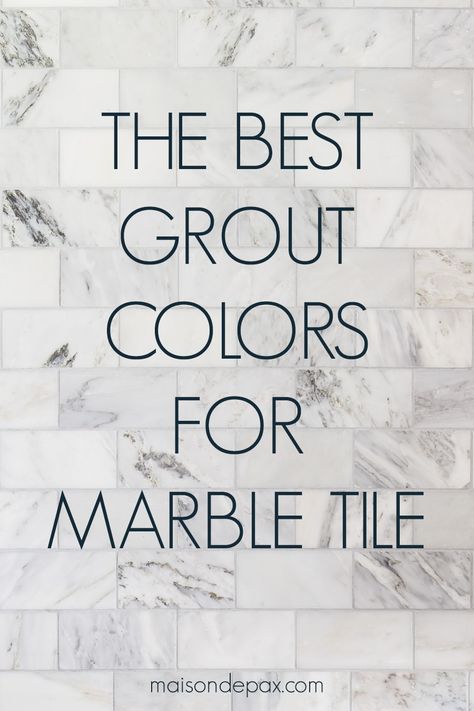 Looking for the best grout colors for subway tile or marble? See gray grout colors in real spaces to help you choose! #grout #tile #renovation Bathroom Subway Tile Floor, Marble Tile Wall Bathroom, Small Bathroom With Marble Floor, Marble Subway Tile Fireplace, Modern Tile For Bathroom Floor, Marble Tile Bathroom Floor Master Bath, Carrara Marble Subway Tile, Carrara Marble Subway Tile Bathroom, Master Bath Tile Backsplash