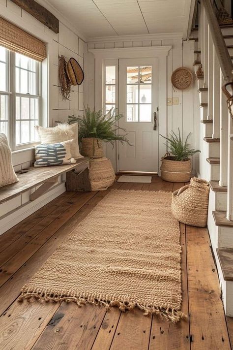 Angie Bailey Cottage Uk Interior, Cute Country House Interior, Cottage House Inside, Farm Cottage Aesthetic, Country Boho Home, Cosy Farmhouse, Passage Interior, French Cottage Home, Entry Inspiration