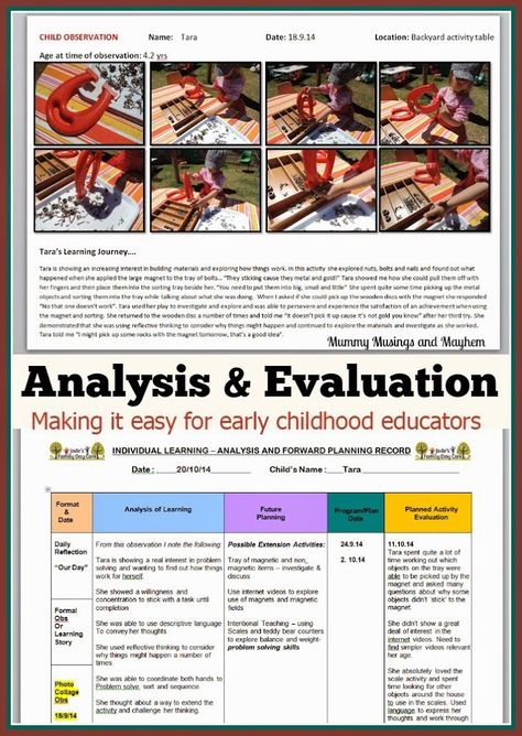 Analysis and Evaluation Documentation Ideas for Early childhood educators - Mummy Musings and Mayhem Documentation Ideas, Learning Stories Examples, Eylf Learning Outcomes, Planning Cycle, Early Childhood Education Resources, Emergent Curriculum, Early Childhood Program, Learning Stories, Family Day Care