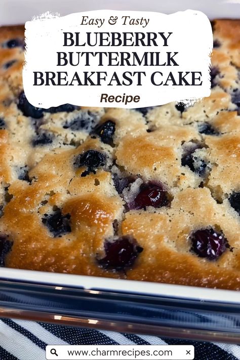 Wake up to the mouthwatering aroma of Blueberry Buttermilk Breakfast Cake, a deliciously moist and tender cake bursting with fresh blueberries. Perfect for breakfast or brunch, this cake combines the tanginess of buttermilk with the sweetness of blueberries, making it an irresistible treat that will brighten your morning. Buttermilk Breakfast Cake, Blueberry Buttermilk Breakfast Cake, Buttermilk Breakfast, Buttermilk Blueberry, Breakfast Cake Recipes, Cake Breakfast, Blueberry Breakfast Cake, Buttermilk Recipes, Blueberry Breakfast