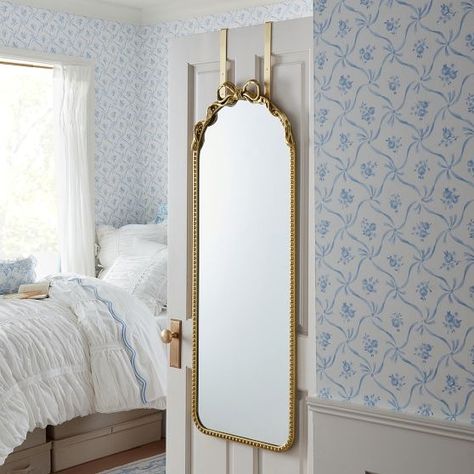 Full Length Mirrors & Floor Mirrors | Pottery Barn Teen Loveshackfancy Home Decor, Pottery Barn Dorm, Dorm Mirror, Dorm Wishlist, Mirror Pottery, Over The Door Mirror, Dorm Stuff, Full Length Mirrors, Dorm Inspo