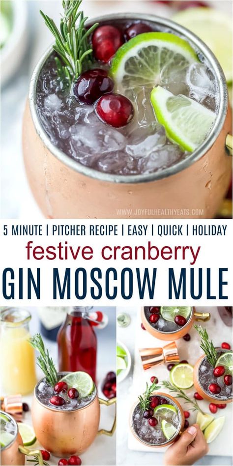 Merry Mule, Gin Moscow Mule Recipe, Fun Winter Cocktails, Cranberry Moscow Mule Recipe, Easy Holiday Cocktails, Christmas Cocktails Easy, Moscow Mule Recipe, Mule Recipe, Homemade French Fries