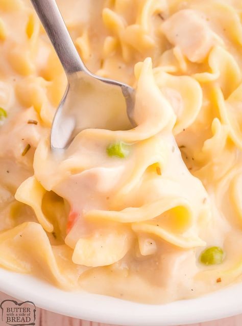 Noodles With Cream Of Chicken Soup, Best Creamy Chicken Noodle Soup, Chicken Pasta Soup, Creamy Noodles, Creamy Chicken And Noodles, Creamy Chicken Noodle, Crockpot Chicken And Noodles, Chicken Noodle Soup Crock Pot, Creamy Chicken Noodle Soup