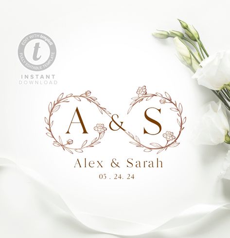 A & S Wedding Logo, S And S Logo Wedding, A And S Wedding Logo, As Design Logo, S And A Logo Design, Initial Wedding Logo, Engagement Logo Design, A A Wedding Logo, Access Card Design For Wedding