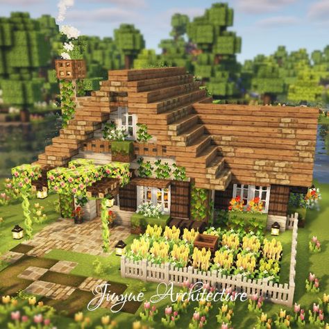 Minecraft Cottage Floor Plans, Cottage Core Minecraft House Vanilla, Cottage Layout Minecraft, Minecraft Cottage Inspiration, Minecraft Cottage House Layout, Cosy Minecraft Cottage, Simple Cottage Minecraft, Cottage Home Minecraft, Cozy Cottage Minecraft