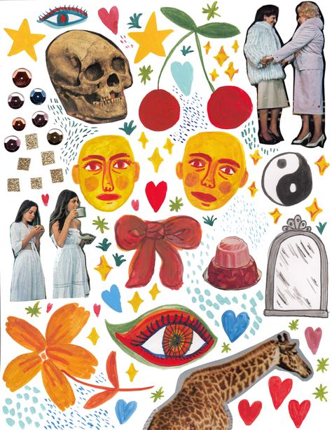 Collage Png Aesthetic, Collage Kit Aesthetic, Digital Collage Art, Collage Art Projects, Magazine Collage, Arte Van Gogh, Collage Kit, Makeup Eyes, Collage Illustration