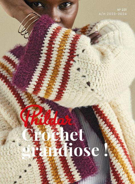 Catalogue N°231 : CROCHET HIVER - Crochet grandiose ! Gilet Kimono, Gilet Crochet, Mode Crochet, Le Crochet, Wool Yarn, Yarn, Wool, Knitting, Crochet