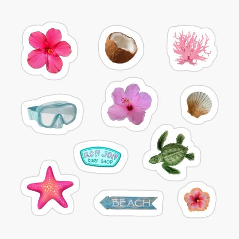 Get my art printed on awesome products. Support me at Redbubble #RBandME: https://www.redbubble.com/i/sticker/Beach-summer-coconut-girl-sticker-pack-set-by-ElixerStudios/160587832.EJUG5?asc=u Beachy Stickers Printable, Preppy Summer Stickers, Cute Beach Stickers, Things To Put Stickers On Ideas, Beach Aesthetic Stickers, Summer Sticker Ideas, Summer Scrapbook Stickers, Cute Stickers Pack, Beach Stickers Aesthetic