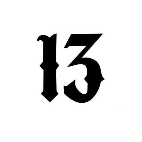 johnny kavanagh | binding & keeping 13 13 Tattoo Designs, 13 Font, Number 13 Tattoos, Friday The 13th Tattoo, Number Tattoos, 13 Tattoos, Chicano Tattoos, Doodle Tattoo, Tattoo Font