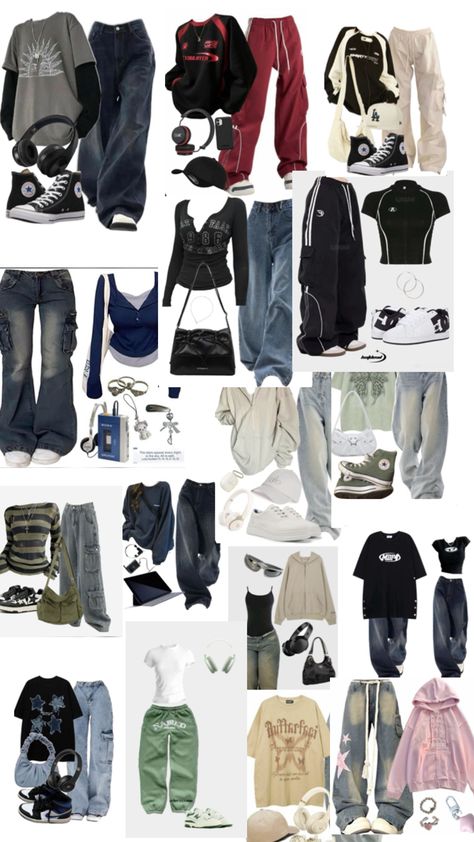 Street Wear Back To School Outfits, Y2k Outfits Street Styles For School, Collage Fits, Create Your Outfit, Clothes Collage, Create Pin, Wall To Wall Carpet, Summer Outfit Accessories, Street Style Outfits Casual