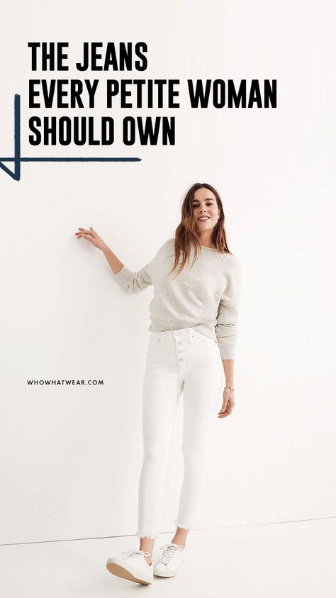 The best jeans for petite women Best Jeans For Short Women 2022, Jeans 2022 Trends Women Petite, Clothes For Petite Women Casual, Zara Petite Outfits, Fashion For Short Women Petite Style Over 40, Petite Trendy Outfits, Mom Jeans For Petite Women, Mom Jeans For Short Women, Petit Outfits Short Women