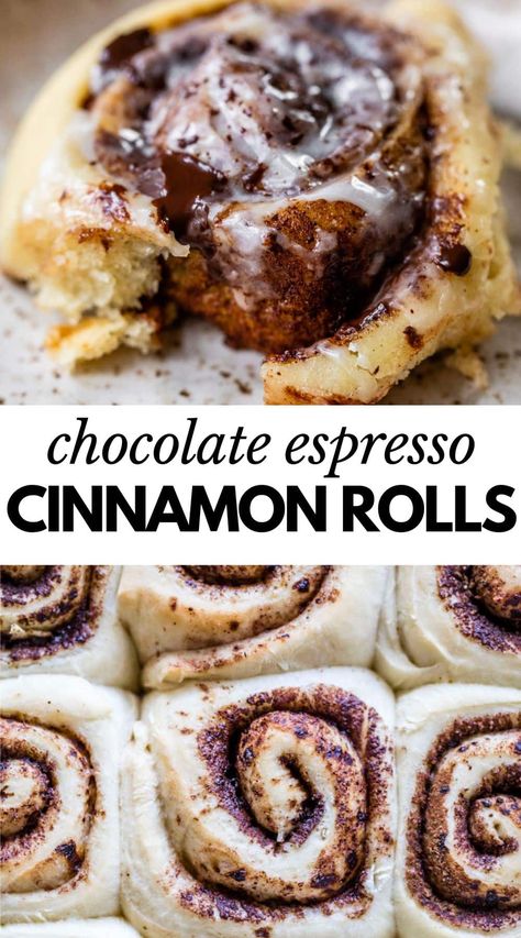 Healthy Breakfast With Coffee, Hot Cocoa Rolls, Hot Cocoa Cinnamon Rolls, Brownie Cinnamon Rolls, Coffee Cinnamon Rolls, Different Types Of Cinnamon Rolls, Gourmet Cinnamon Rolls Recipes, Espresso Cinnamon Rolls, Chocolate Cinnamon Rolls Homemade