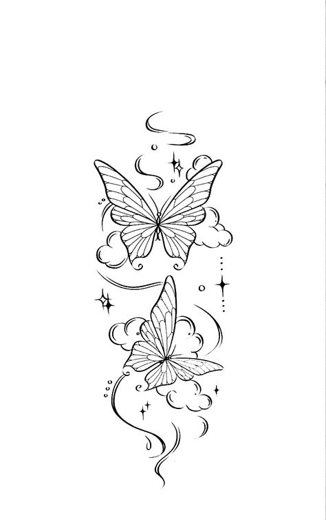 Baddie Tattoo Ideas Female Arms, Butterfly Tattoo Designs Drawing, Female Tattoo Stencils, Tattoo Ideas Png, Ornamental Butterfly Tattoo, Compass Tattoo Design Simple, Cute And Simple Tattoos, Girly Tattoo Ideas, Mom Dad Tattoo Design