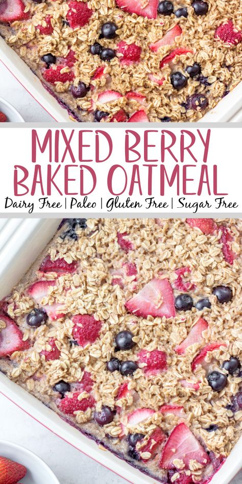 Rolled Oats Recipe Breakfast, Rolled Oats Breakfast, Overnight Baked Oatmeal, Berry Oatmeal Bake, Baked Oatmeal Recipes Breakfast, Berry Baked Oatmeal, Baked Oatmeal Recipes Healthy, Rolled Oats Recipe, Healthy Baked Oatmeal