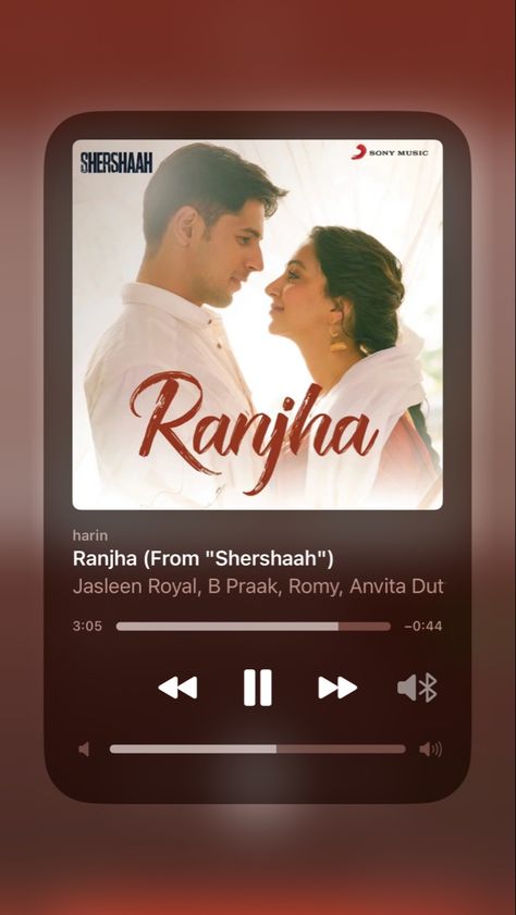 #sidharthmalhotra #kiara #ranjha #indiansong #spotifyindia #trendy Iphone Music Player, Spotify Screenshot, Songs That Describe Me, Iphone Wallpaper Music, Song Images, Instagram Design Creative, Iphone Music, New Hindi Songs, Song Lyric Posters