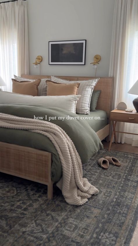 Organic Bamboo Viscose Sheet Set curated on LTK Green Neutral Bedding, Olive Green Duvet Cover Bedroom Ideas, Olive Green And Cream Bedding, Green Bed Set Ideas, Tan And Green Bedding, Green And Cream Bedding, Brooklinen Bedding Ideas, Green Bed Set, Brooklinen Bedding