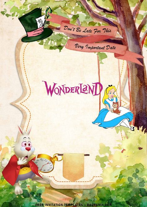 Wonderland Party Invitations, Alice In Wonderland Invitations, Wonderland Invitation, Beautiful Boards, Alice And Wonderland, Animal Theme Birthday, Vintage Birthday Parties, Wonderland Birthday, Wonder Land