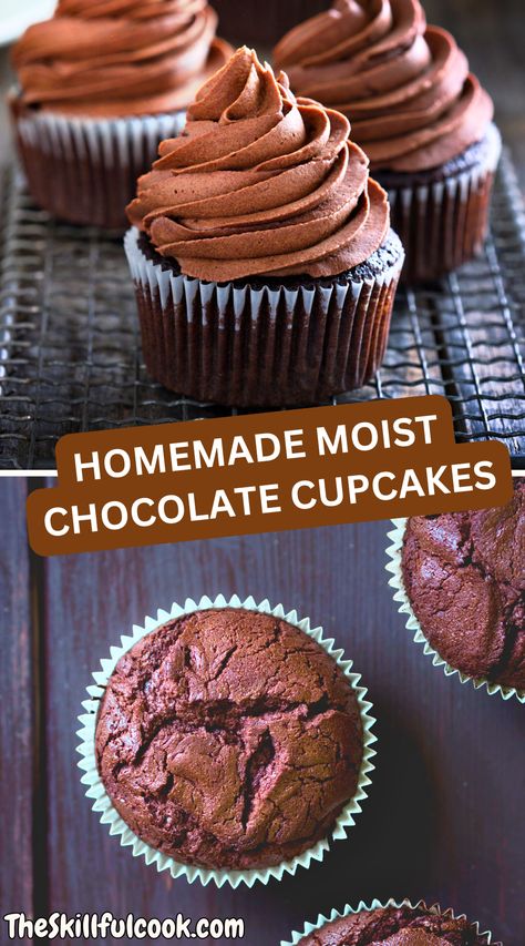 A tray of moist homemade chocolate cupcakes, perfect for Thanksgiving desserts. Best Ever Chocolate Cupcakes, Chocolate Cinnamon Cupcakes, Easy Chocolate Cupcakes Recipe, Large Batch Chocolate Cupcakes, Chocolate Chocolate Cupcakes, Cupcakes Recipes Chocolate, Chocolate Chiffon Cupcakes, Bakery Style Chocolate Cupcakes, Deserts Recipes Cupcakes