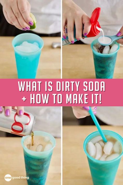 Dirty Diet Coke, Soda Drinks Recipes, Coke Recipes, Sour Cream Cookies, Flavor Combos, Ice Cream Soda, Coke Drink, Homemade Sour Cream, Flavored Water Recipes