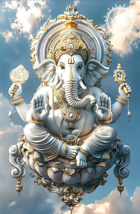 Arte Ganesha, Ganesha Art Illustration, Photos Of Ganesha, Ganesh Ji Images, Peaceful Music, Ganpati Bappa Wallpapers, Ganesha Elephant, Ganpati Bappa Morya, Buddhist Art Drawing